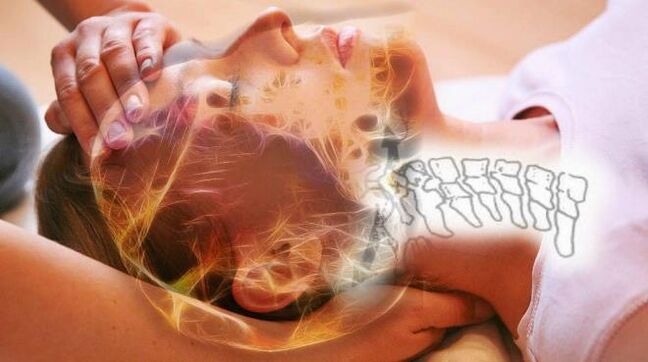 Degeneration of vertebrae discs of cervical cartilage sis